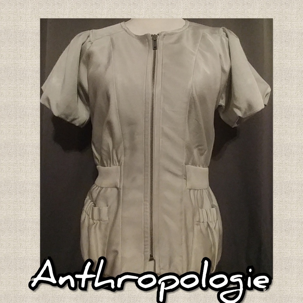 Anthropologie Generra peplum zip blazer